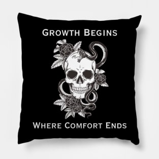 Growth Begins Where Comfort Ends Pillow