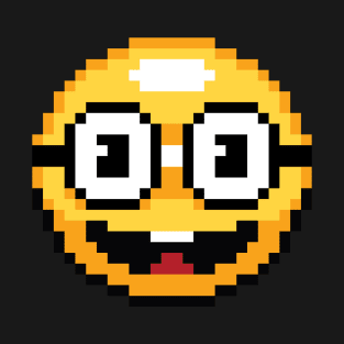 Pixel Nerdy Glasses Emoji T-Shirt