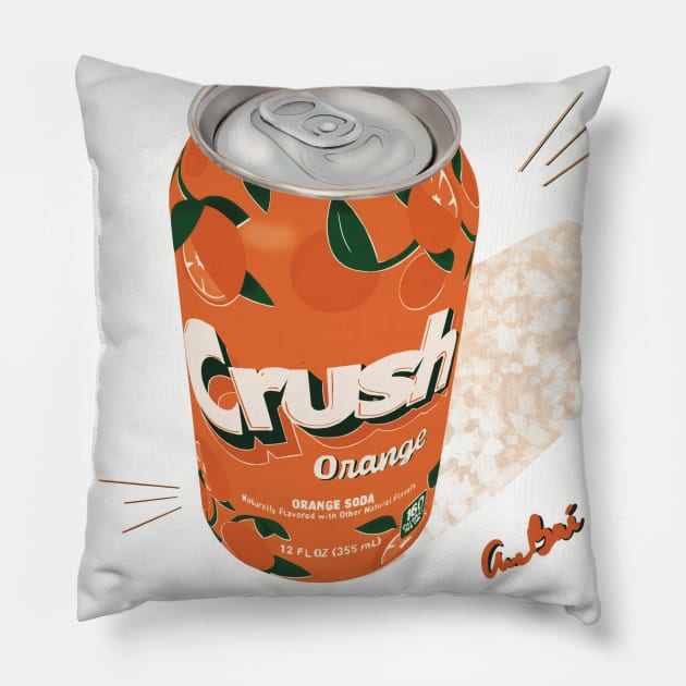 Orange Soda Pillow by Ame Bai’s Creations