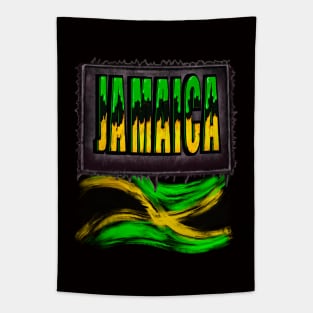 Jamaica colours Jamaican Flag Roots Independence Jamaica Tapestry