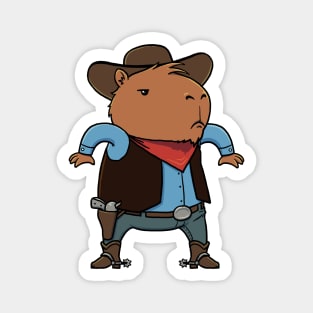 Capybara Cowboy Magnet