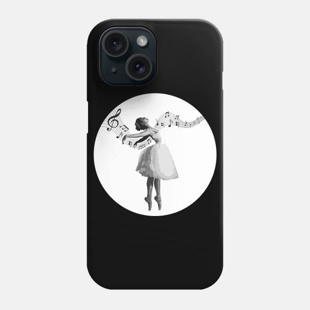 Ballerina Dancer, Black & White Phone Case by Lusy