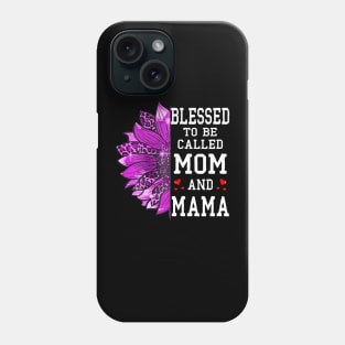 Womens Blessed To Be Called Mom And Mama Mothers Day Sunflower Phone Case