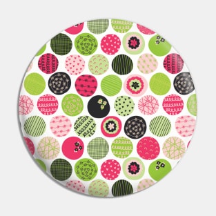 Green and Pink Dots Pin