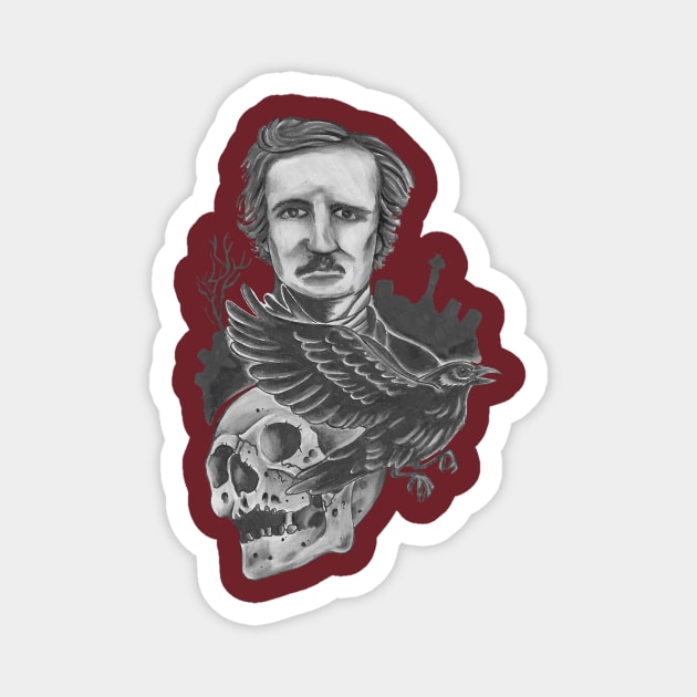 Edgar Allan Poe Magnet by JohnKing