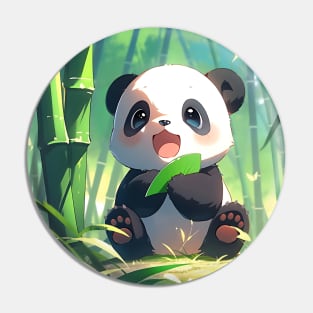 Cute Baby Panda in Bamboo Forest - Anime Wallpaper Pin