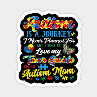 Autism Mom - A Journey I Never Planned , Puzzle Piece Heart Magnet