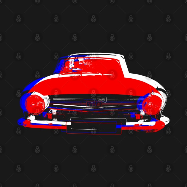 Triumph TR6 1970s classic British sports car monoblock red white blue by soitwouldseem