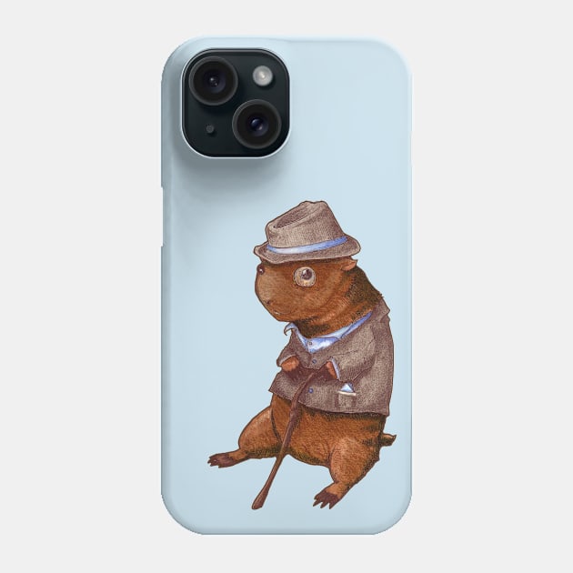 Cornwallace, Gentleman Wombat Phone Case by FishWithATopHat