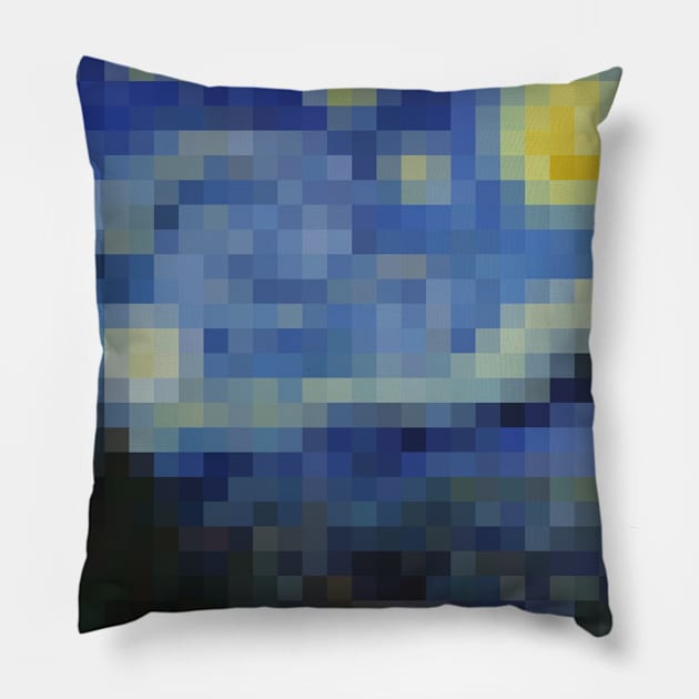 Van Gogh Starry Night - Pixel Art Pillow by shamila