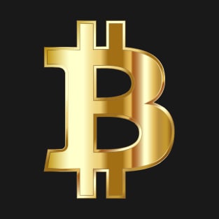 Bitcoin symbol BTC trending digital gold aesthetic design T-Shirt