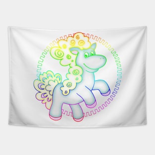 colorful pony Tapestry