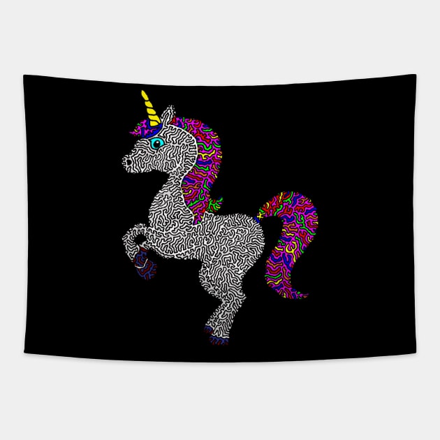 Prancing Unicorn Tapestry by NightserFineArts