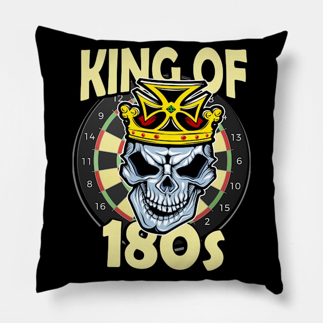 Darts King of 180s Pillow by Foxxy Merch