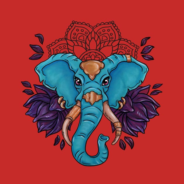 Haathi Mandala Elephant II by WildSkullflowerArt