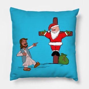 jesus santa joke Pillow