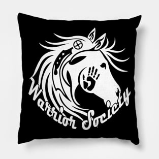 Warrior Society (Horse White) Pillow