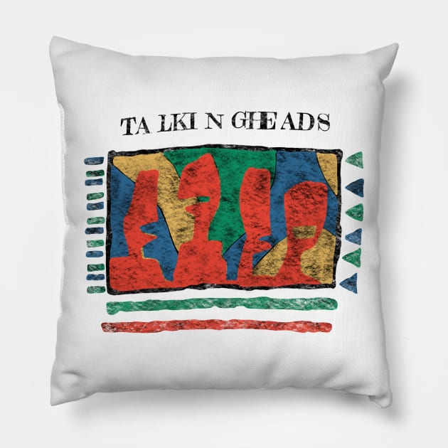 Talking Heads Vintage 80s Pillow by BellyWise