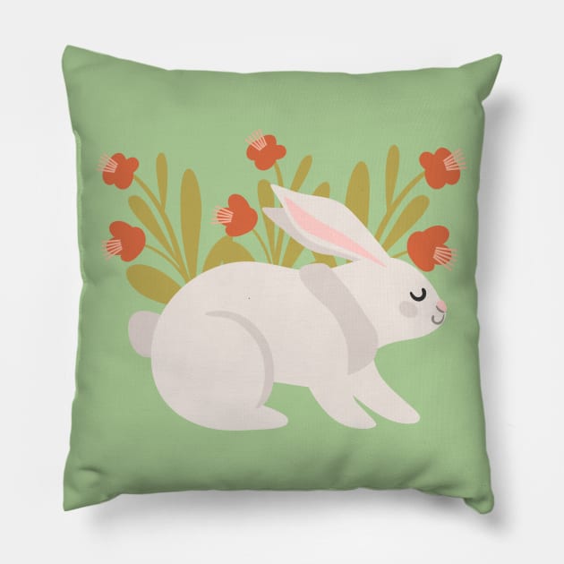 Cute Bunny Pillow by Kraina