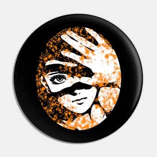 Punk Fashion Style Oval Orange Glowing Girl Pin