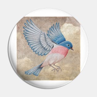 Antique bird in flight Pin