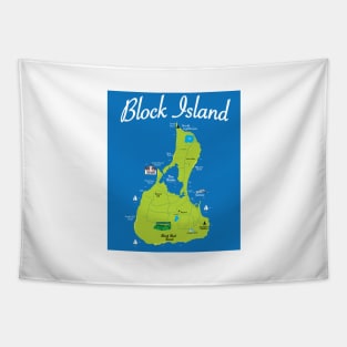 Block Island Map Tapestry