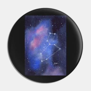 Zodiac Sign Leo Star Constellation with Galaxy Background Pin