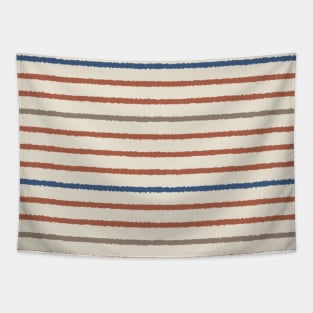 Speckled Stripes - Horizontal - Blue, Auburn, Beige, Cream Tapestry