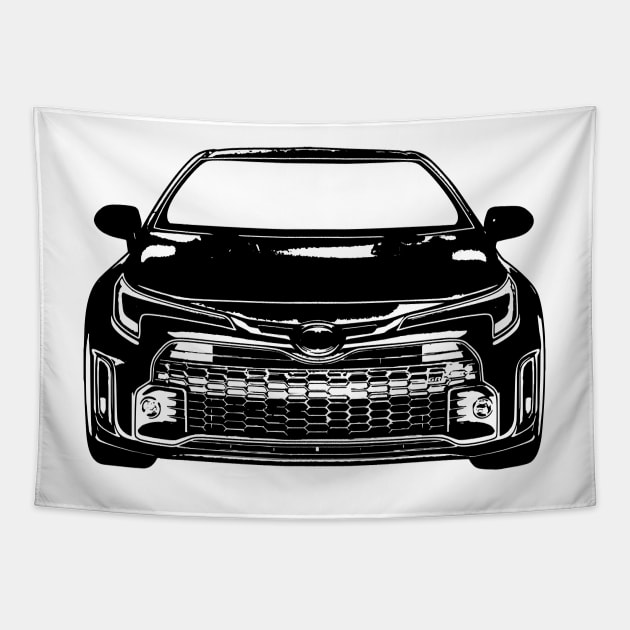 GR Corolla Morizo Sketch Art Tapestry by DemangDesign