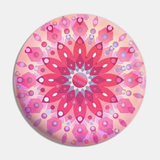 Tropical Pink Floral Mandala Pin