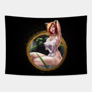 Foxy Girl Onsen Tapestry