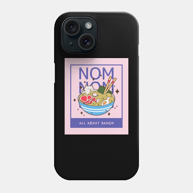 Cute Cat All About Ramen Phone Case by InfiniTee Design