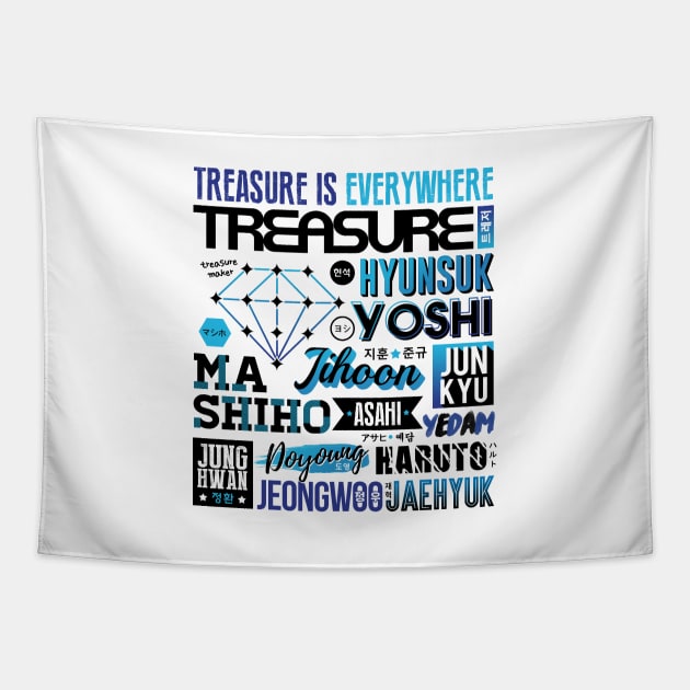 TREASURE Font Collage Tapestry by skeletonvenus