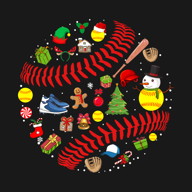 Funny Merry Christmas Softball by Rgonzalezhelen