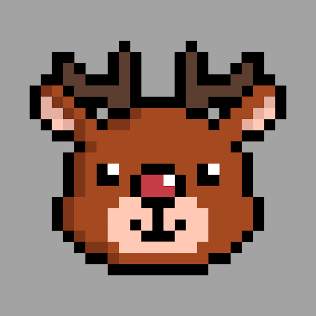 Cute Rudolph the reindeer pixel by Pixelo