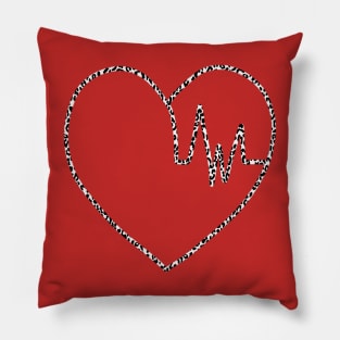 Cheetah Print Pattern Heartbeat Heart Pillow