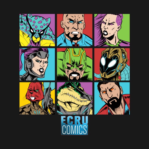 ECRUCOMICS FACES by carrillo_art_studios