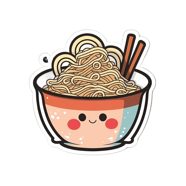 Cute Ramen Noodles Cartoon Anime Drawing Japan by kiddo200