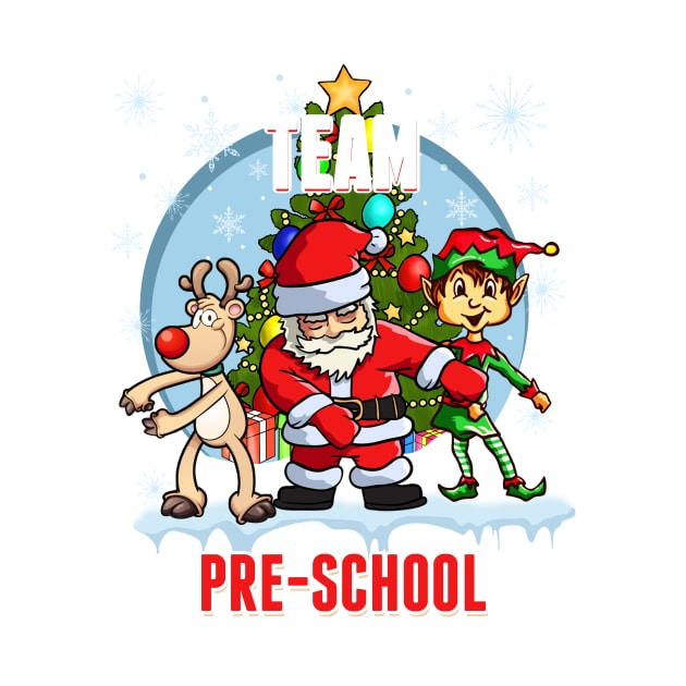 Team Pre-School Santa Elf Reindeer Flossing Kids Christmas by johnbbmerch