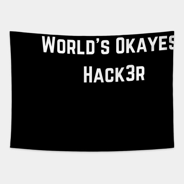 World's Okayest Hacker (text v3) Tapestry by AI-datamancer