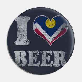 I Heart Flag of Denver Beer Pin