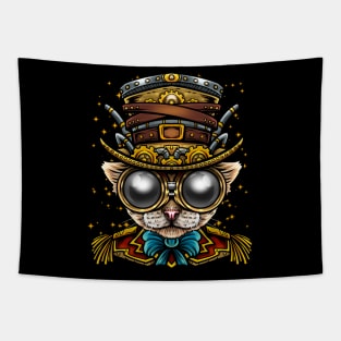 Steampunk Cat Art Tapestry