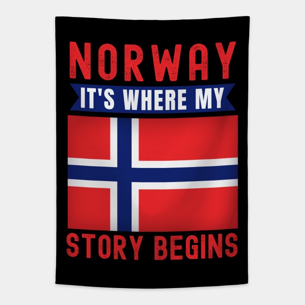 Norway It's Where My Story Begins Tapestry by footballomatic