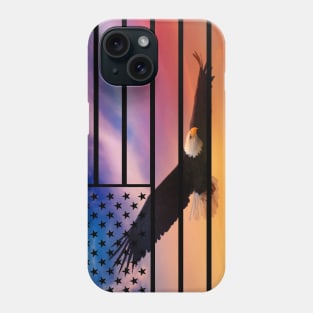 American flag and eagle Phone Case