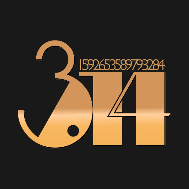 Golden Disco Pi 3.14 Typography 80s by Lyrical Parser