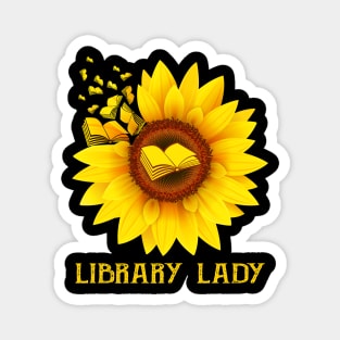 Library Lady - Sunflower Library Lady Magnet