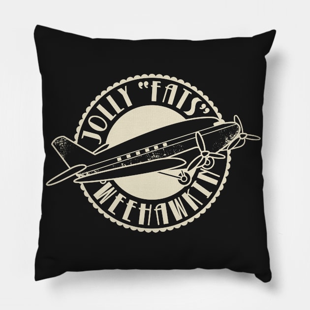 Jolly "Fats" Weehawkin Air Lines Logo (light) Pillow by noranovak