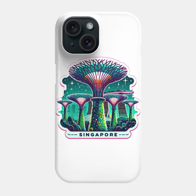 Sticker Singapore Supertree Glow Phone Case by POD24