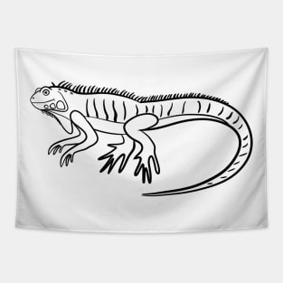 Stick figure iguana Tapestry