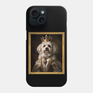 Regal White Havanese - Medieval Cuban Queen (Framed) Phone Case